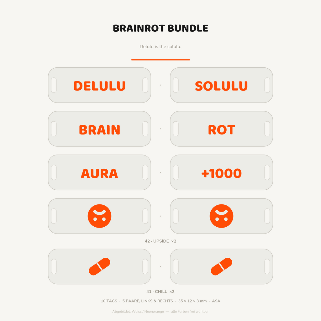 Brainrot Bundle – 10 sneaker lace tags
