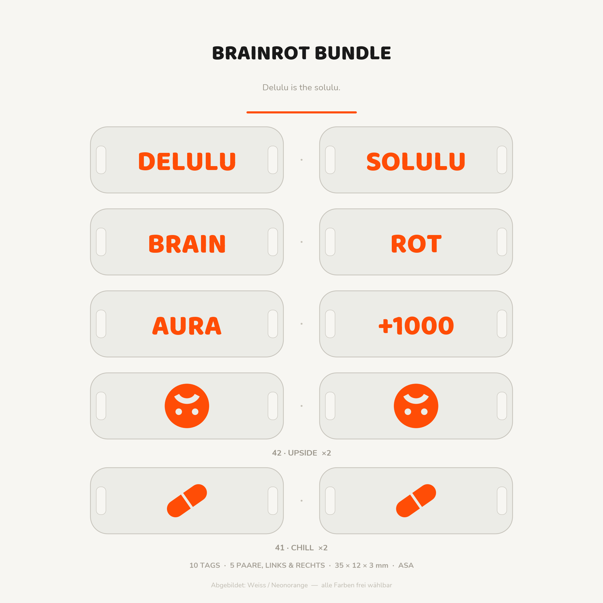 Brainrot Bundle – 10 sneaker lace tags