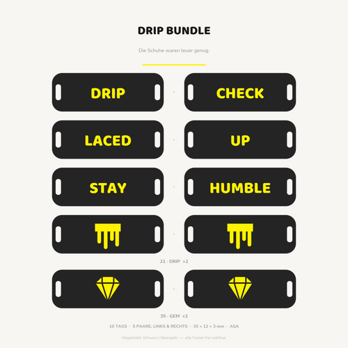 Drip Bundle – 10 sneaker lace tags