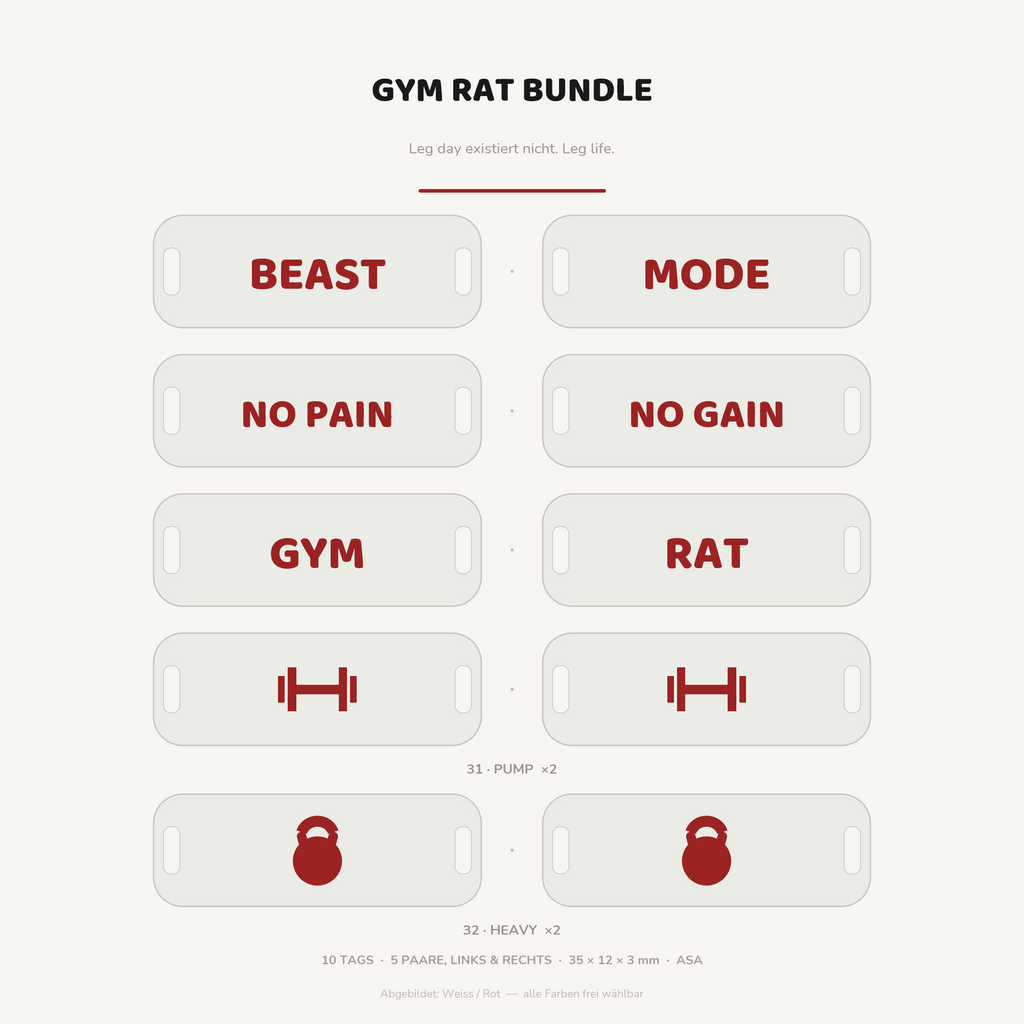 Gym Rat Bundle – 10 sneaker lace tags