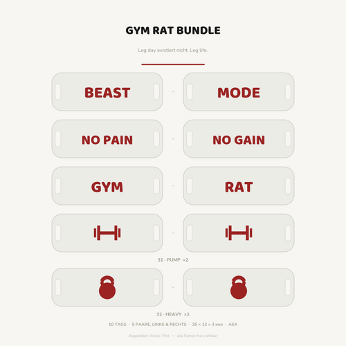 Gym Rat Bundle – 10 sneaker lace tags