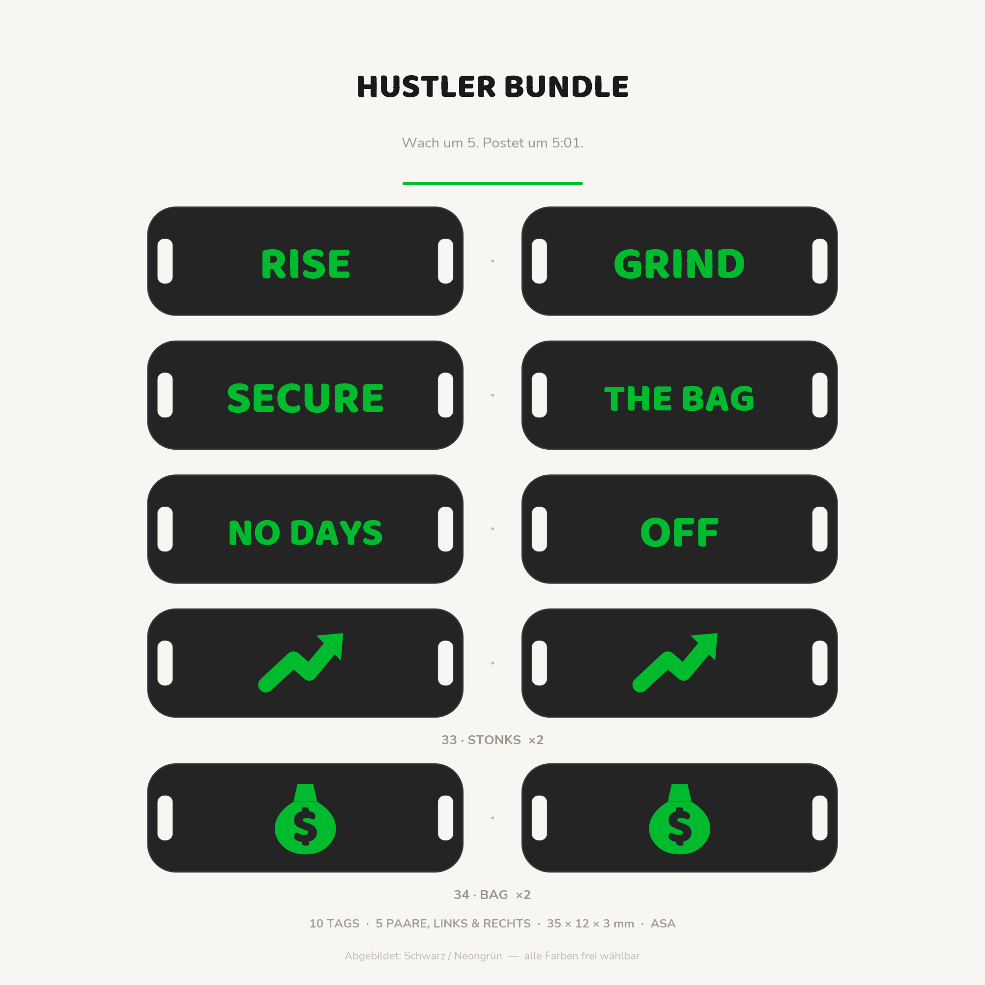 Hustler Bundle – 10 sneaker lace tags