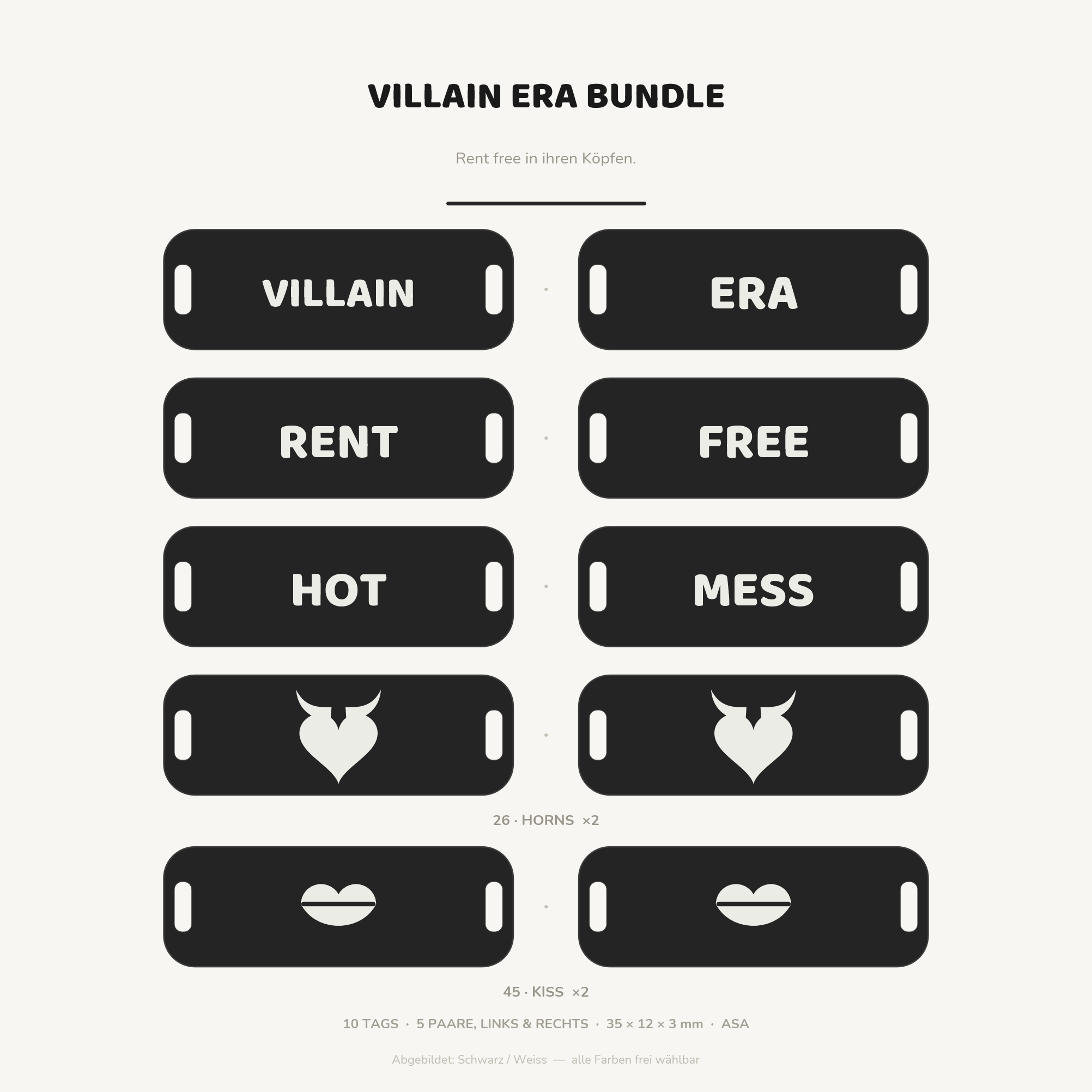 Villain Era Bundle – 10 sneaker lace tags