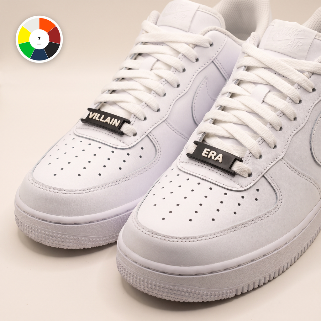 Villain Era Bundle – VILLAIN / ERA lace tags on white sneakers
